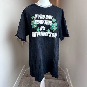 St Paddy's Lucky Tee Men's Black T-Shirt Size Large‎ St. Patrick's Day